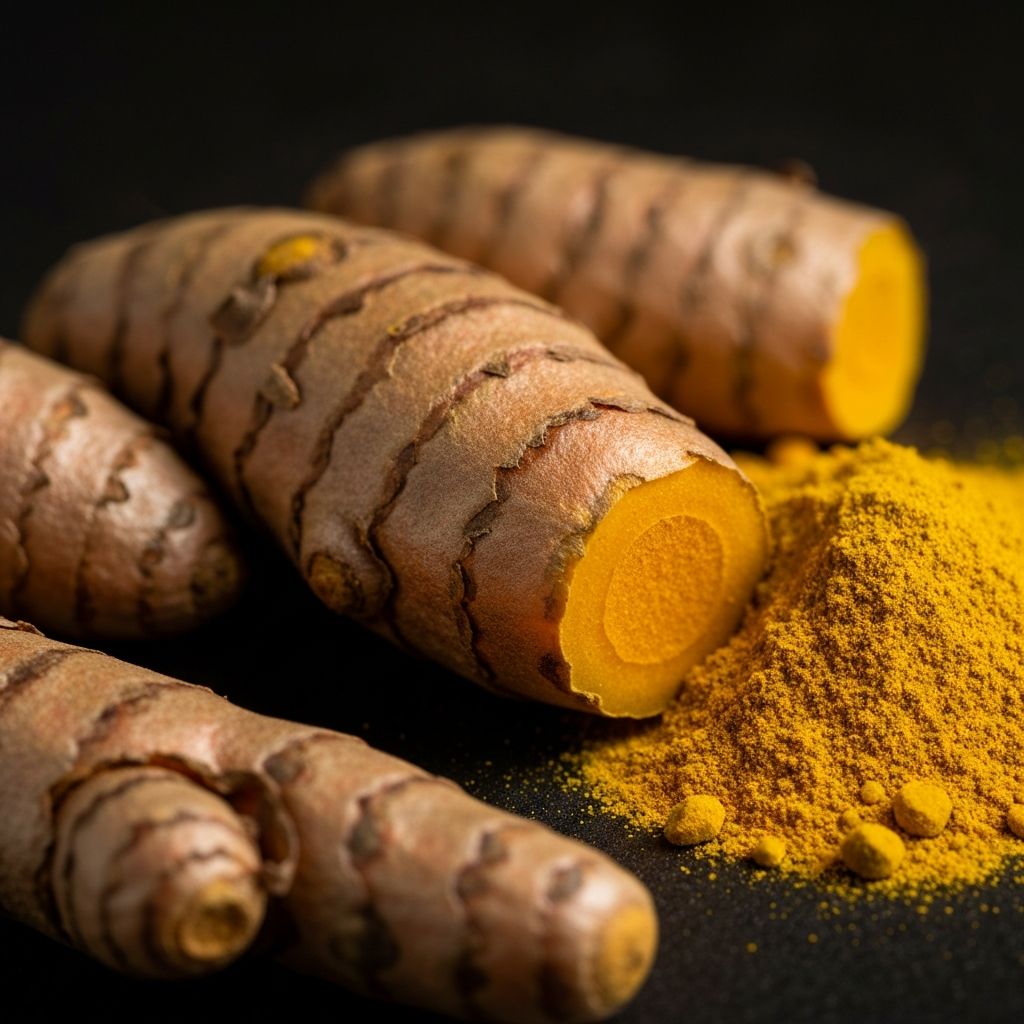 Turmeric root and powder